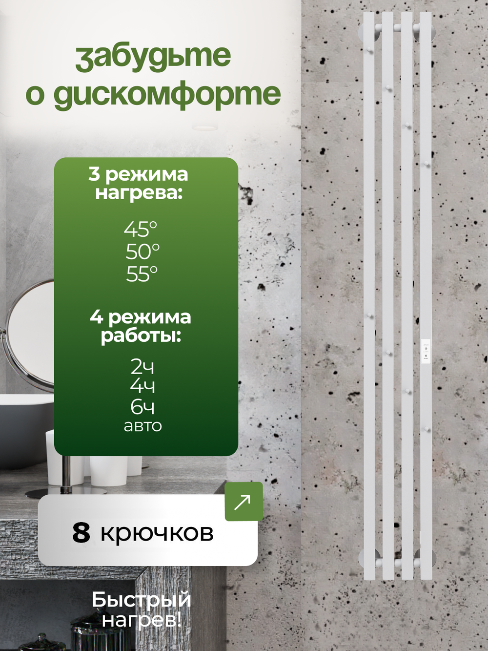 Полотенцесушитель Марко 4 Про 150x18 белый