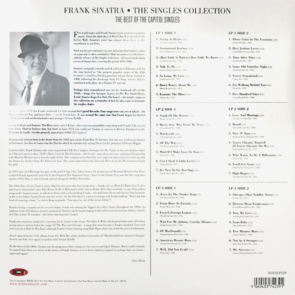 Sinatra. The Singles Collection (The Best of the Capitol Singles) White Vinyl (3LP). Фрэнк Синатра. Товар уцененный