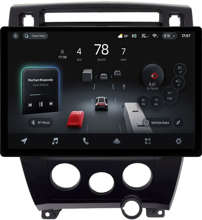 Магнитола для Hyundai Tucson 1 2004-2009 (рамка черная) - Teyes CC4-PRO монитор 13" 2K QLED на Android 13, Быстрейшая, Snapdragon 778G, ИИ, CarPlay, DSP, 4G SIM-слот