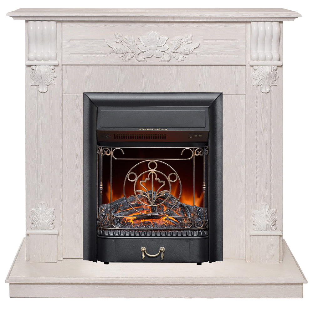 Каминокомплект Real Flame Ottawa WT с очагом Majestic Lux Black (без пульта)