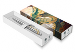 Шариковая ручка Parker Jotter Dragon Special Edition, цвет: St. Steel GT, стержень: Mblue в подарочной коробке