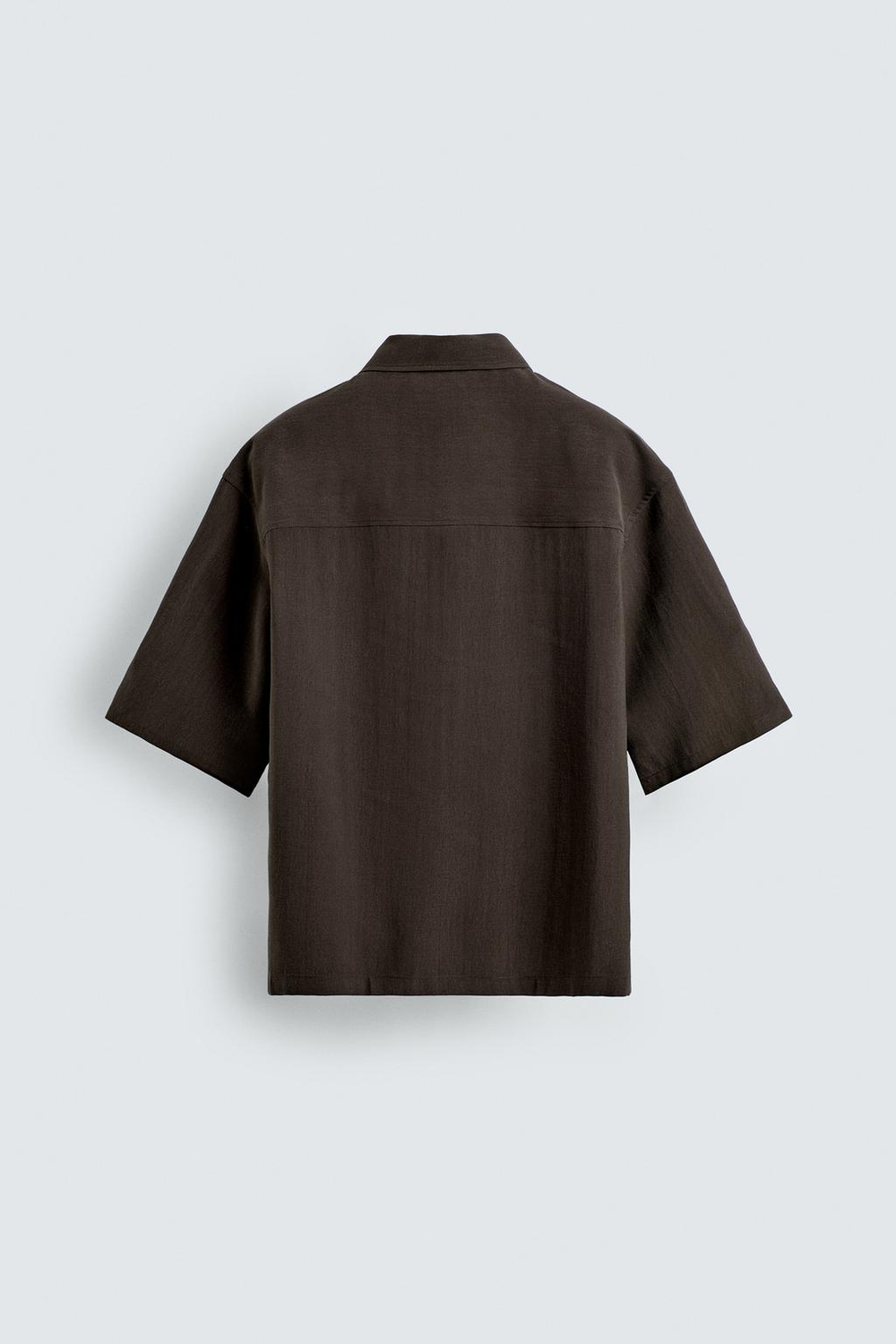 ZARA РУБАШКА RELAXED FIT ИЗ СТРУЯЩЕЙСЯ ТКАНИ, КОРИЧНЕВЫЙ