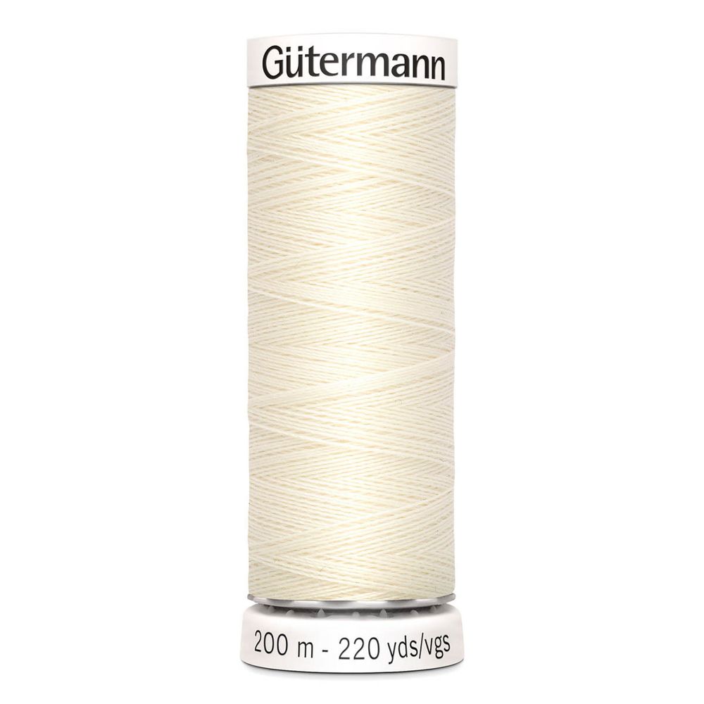 Нитки универсальные Gutermann Sew-all 100 (200 метров), 5 кат. | _001 молочный (сумрачно-белый)