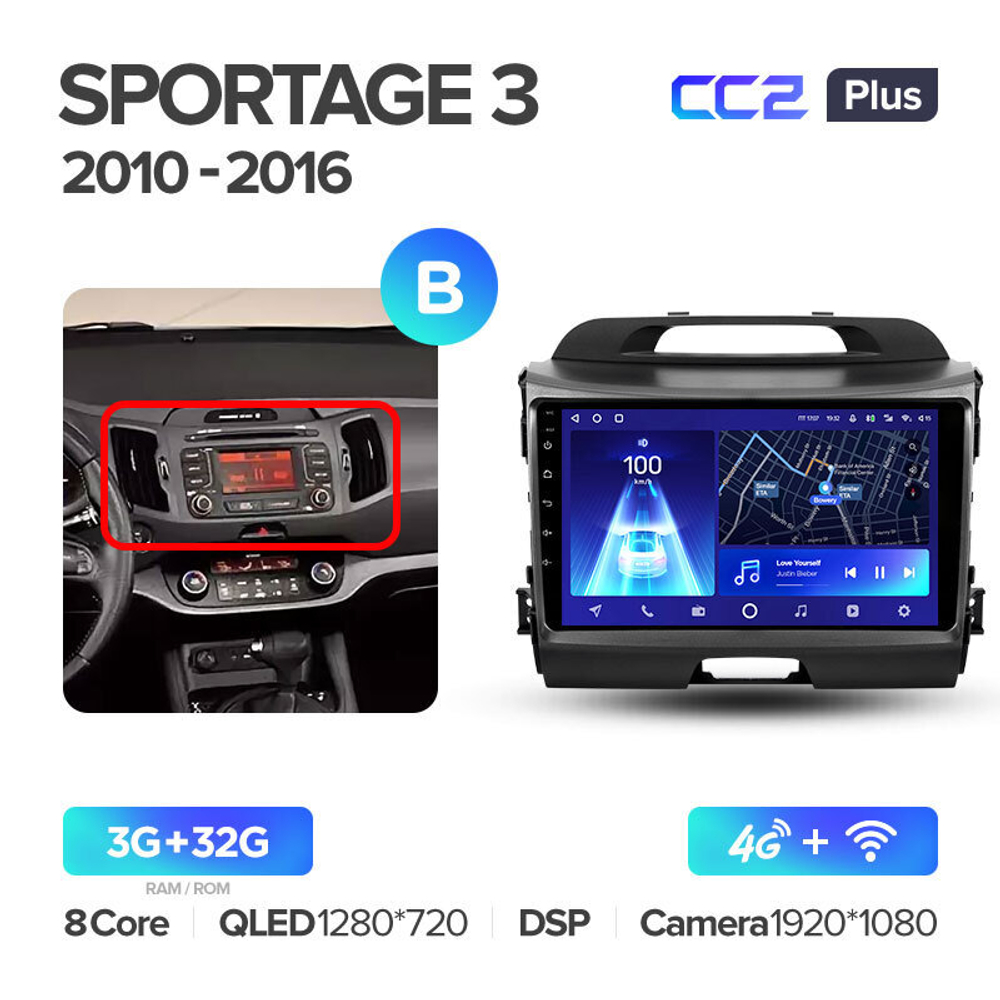 Teyes CC2 Plus 9" для KIA Sportage 2010-2016