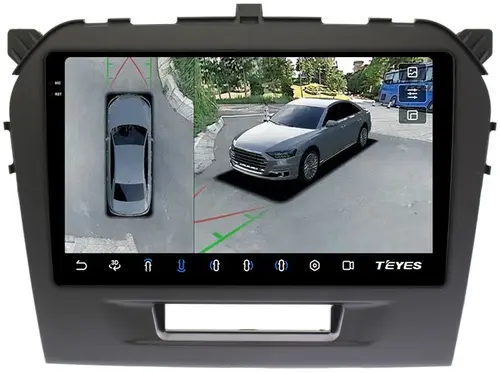 Магнитола для Suzuki Vitara 2014-2022 (штатная КЗВ) - Teyes CC3-2K-360 монитор 9.5" 2K QLED на Android 10, Быстрая, CarPlay, 4G SIM-слот, 4 камеры в комплекте