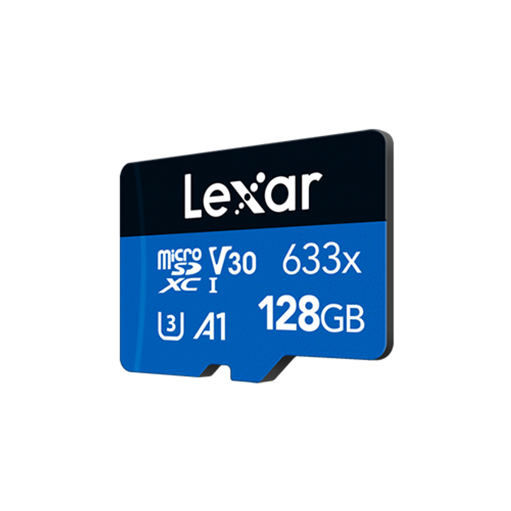 Карта памяти Lexar High-Performance 633x Blue microSDXC 128GB UHS-I U3 V30 A1, R/W 100/45 МБ/с с ада
