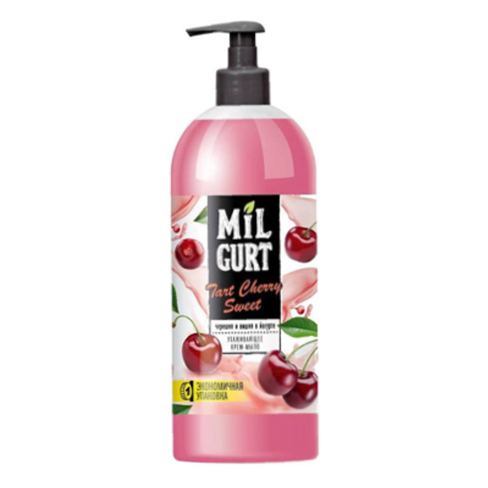 Жидкое крем-мыло MILGURT вишня и черешня в йогруте 860 г.