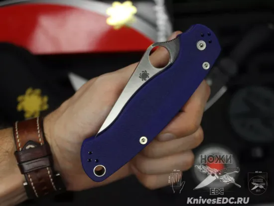 Нож складной Spyderco Paramilitary 2 C81GPDBL2 c клинком из стали CPM-S110V, рукоять G10
