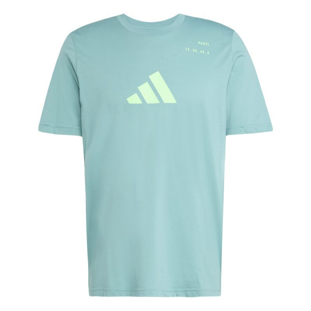 Мужская теннисная футболка Adidas Padel Категория Графика - бирюзовый порошок