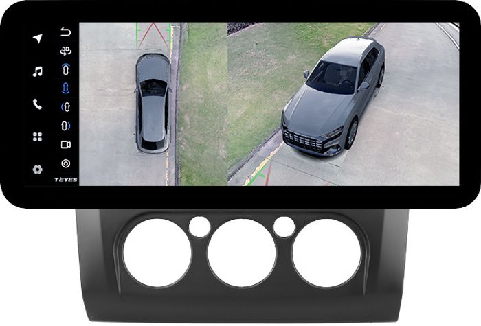 Магнитола для Ford Focus 2 2004-2011 (кондиционер, рамка черная) - Teyes LUX ONE 360 монитор 12.3" 2K QLED на Android 10, Быстрая, CarPlay, 4G SIM-слот, 4 камеры в комплекте
