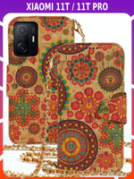 Дизайнерский чехол-книжка для XIAOMI 11T PRO / 11T с отделом для наличных, 3 слотами для карт и подставкой