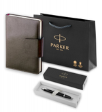 Подарочный набор: Шариковая ручка Parker IM Metal Black CT и и Ежедневник недатированный А5 черный