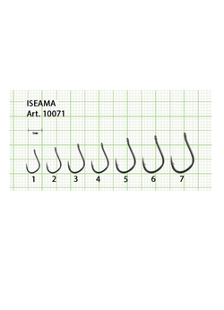 Крючок рыболовный Fish Crystal ISEAMA-RING 10071 с бородкой и ушком №1 (5 упаковок)