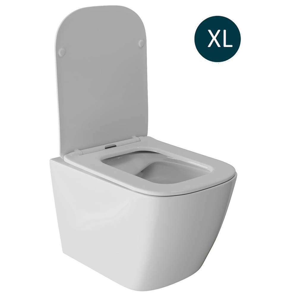 Унитаз подвесной безободковый WAVE КВАДРО/QUADRO сид. дюропласт, м/л, быстр (XL)