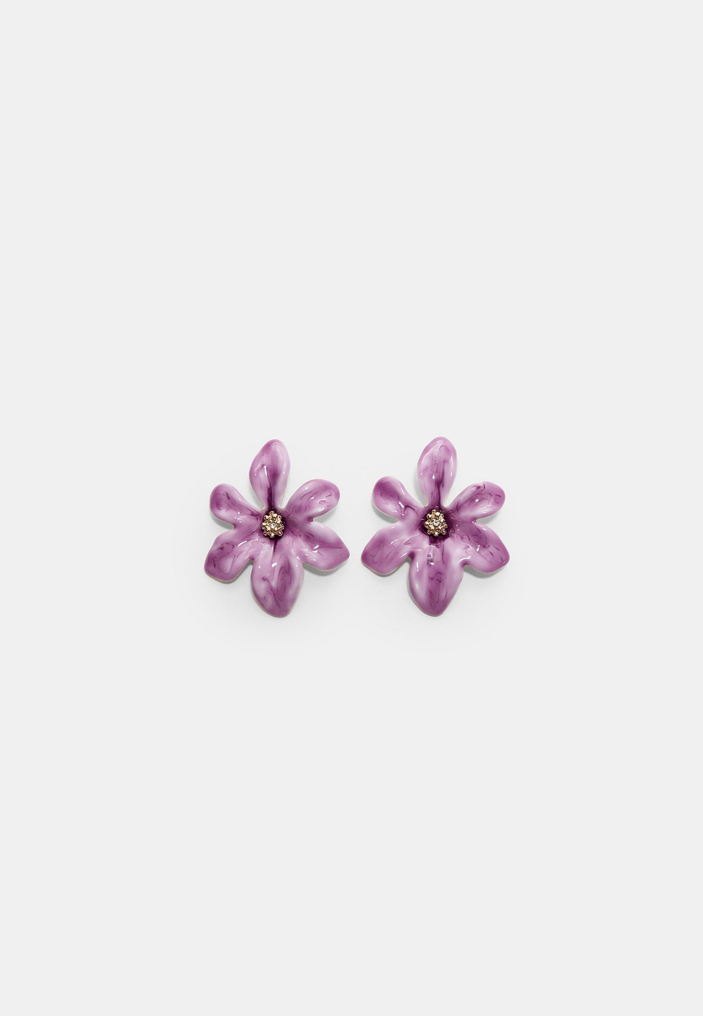 STRADIVARIUS Эмалированные серьги-цветы, сиреневый