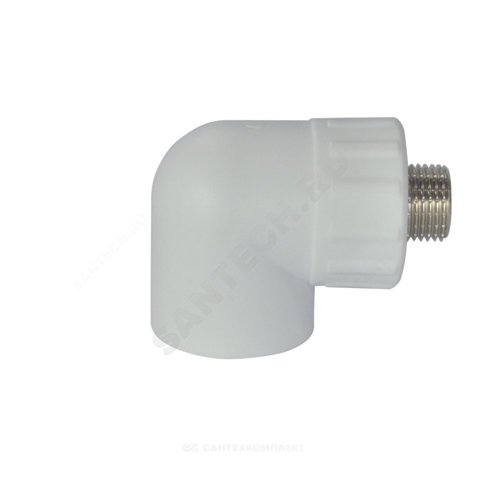Угольник PP-R комбинированный белый Дн 20х3/4" НР RTP (РосТурПласт) 10800