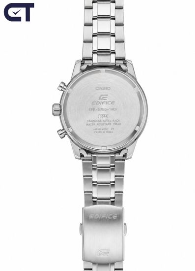 CASIO EFR-575D-1ADF EDIFICE мужские наручные часы — стальной хронограф с выпуклым стеклом и чёрным циферблатом