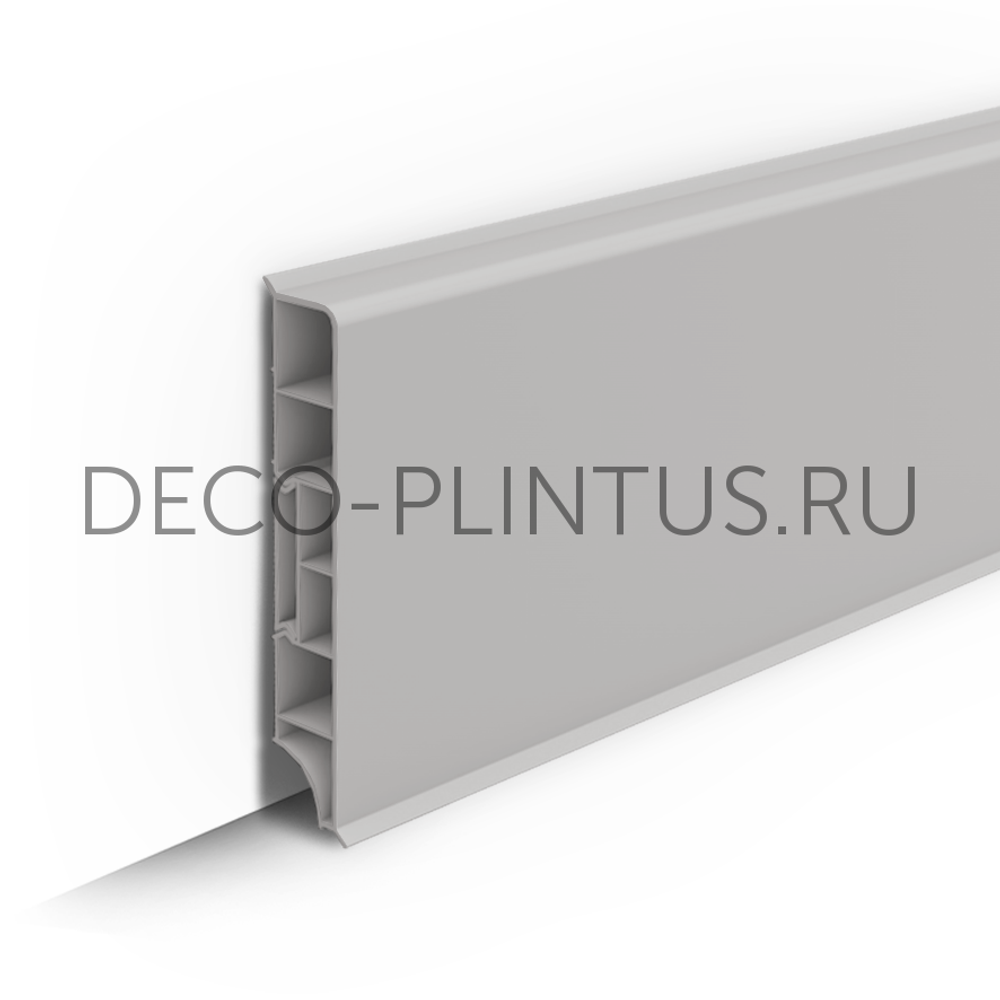 Плинтус напольный Прямоугольный IDEAL Дюра, 002 Светло-серый, 80х16мм 2,20м