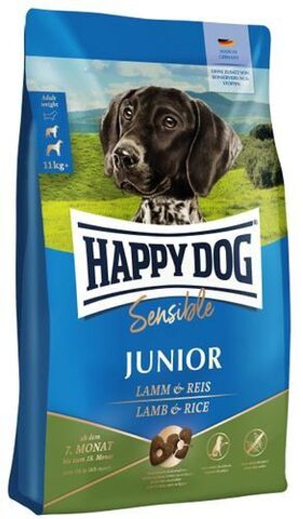 Сухой корм Happy Dog Junior Lamb & Rice для щенков всех пород с 7 месяцев с ягненком и рисом 10 кг