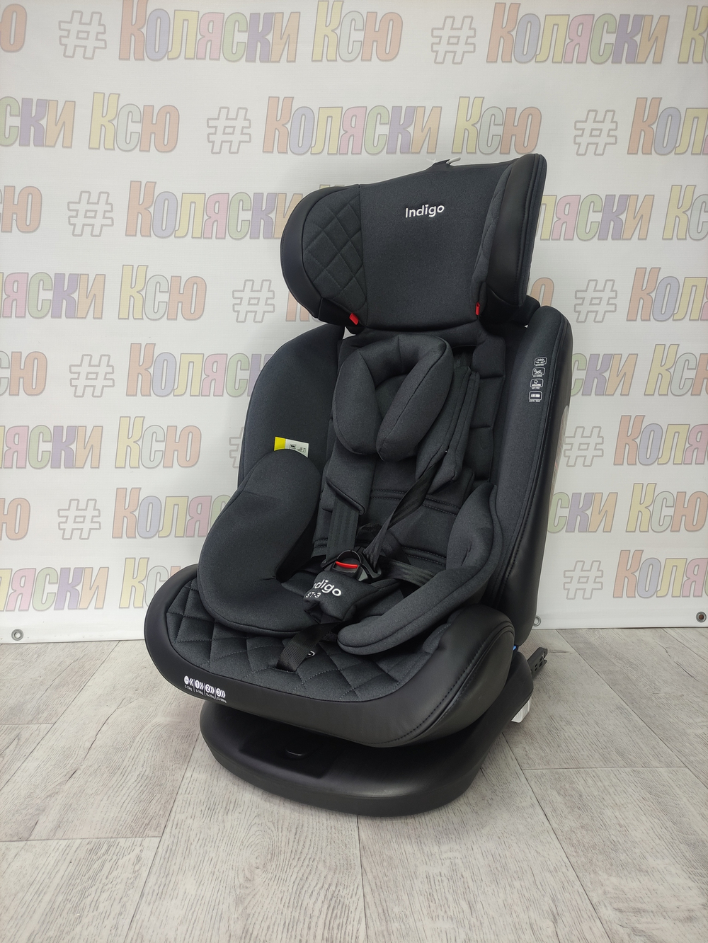 Автокресло детское Indigo Aero ST-3 Isofix группа 0/1/2/3 (0-36) черный