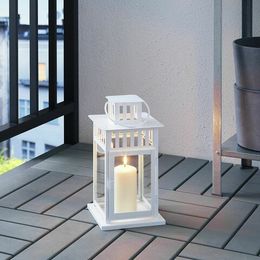 Подсвечник фонарь IKEA BORRBY (БОРБЮ), Белый, Металл, 28 см