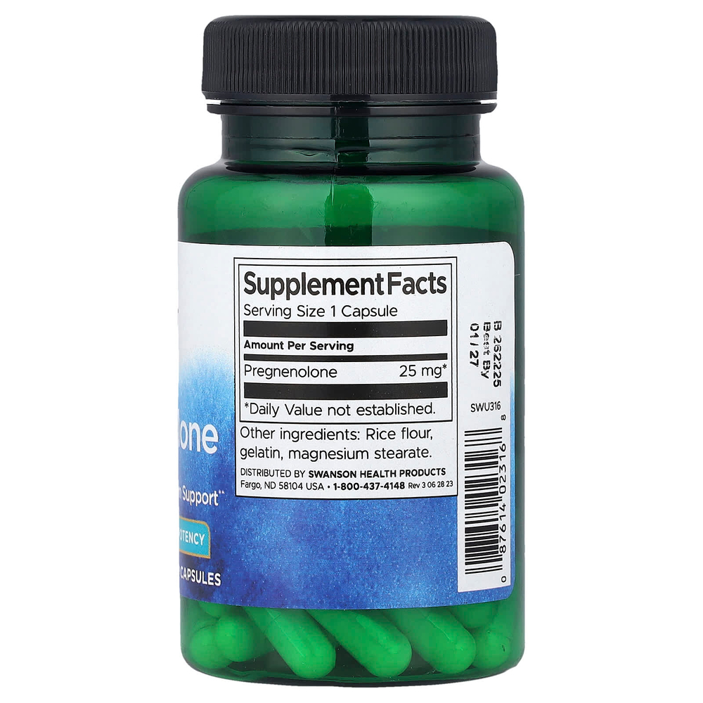 Swanson Vitamins, Прегненолон, 25 мг, 60 капсул