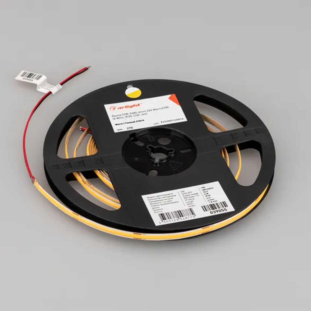 Светодиодная лента COB-X480-6mm 24V Warm2700 (6 W/m, IP20, CSP, 4m) (Arlight, -) 039055