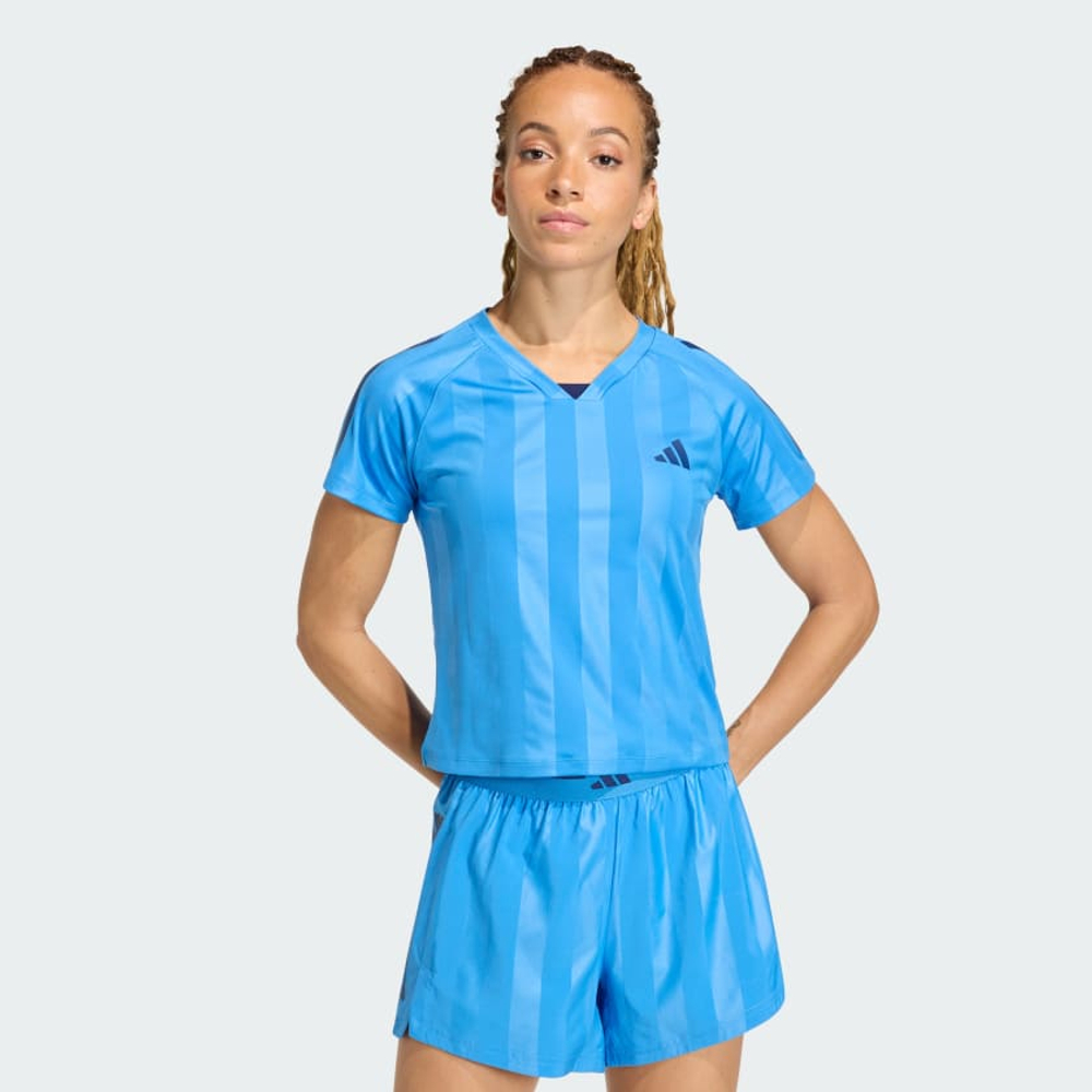 Футболка Hyperglam с тремя полосками и тиснением - Adidas