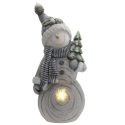 Фигурка декоративная "Снеговик" с подсветкой (АААх3, н/п), L24 W15 H53 см, 2в.