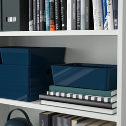 IKEA KUGGIS  (ИКЕА КУГГИС)  -  Контейнер с крышкой - чёрно-синий 18x26x8 см
