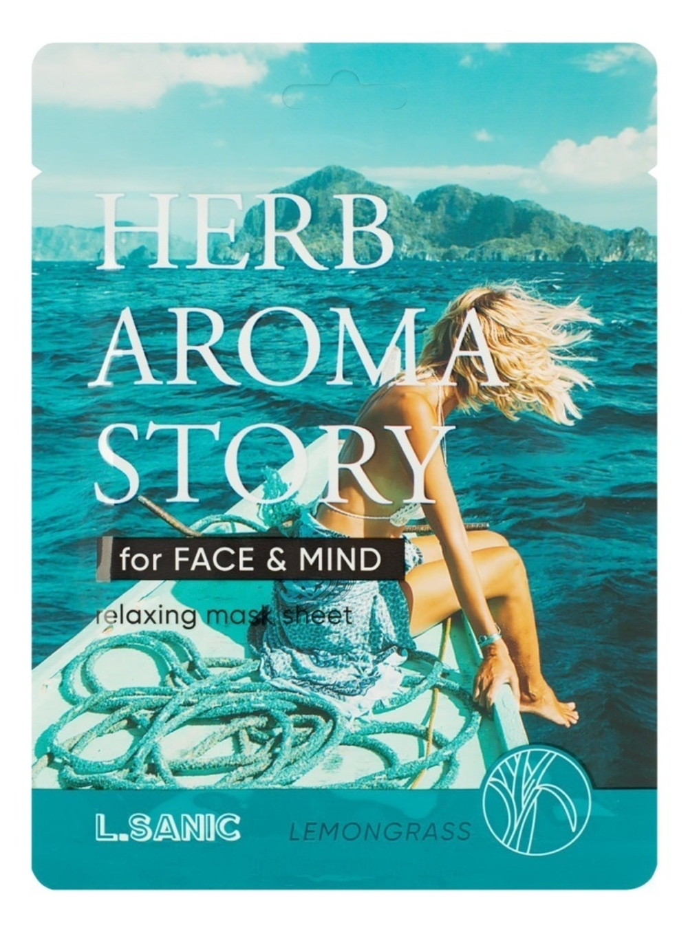 Тканевая маска с экстрактом лемонграсса и эффектом ароматерапии Herb Aroma Story Lemongrass Relaxing Mask Sheet (25 мл)