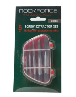 Набор экстракторов резьбы HSS 4241,6пр.(М3-М25), в пластиковом футляре RockFORCE RF-63005C(New)