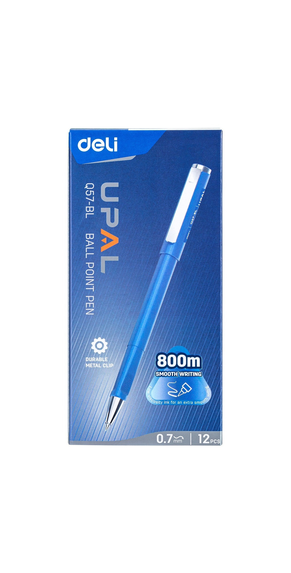 Ручка шариковая Deli Upal, 0.7мм, синяя EQ57-BL