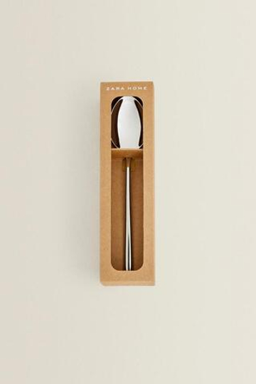 ZARA HOME БЛЕСТЯЩАЯ МЕТАЛЛИЧЕСКАЯ ДЕСЕРТНАЯ ЛОЖКА (НАБОР ИЗ 4 ПРЕДМЕТОВ), СЕРЕБРЯНЫЙ