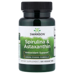 Swanson Vitamins, спирулина и астаксантин, 120 растительных таблеток