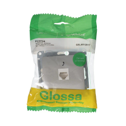 GLOSSA РОЗЕТКА телефонная RJ11, механизм, ПЛАТИНА