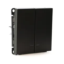 Выключатель двухклавишный с подсветкой Systeme Electric ArtGallery Мокко, самозажимные клеммы GAL000653S