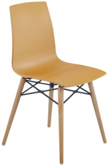 Стул пластиковый Papatya X-Treme-S Wox Pro Beech Wood, темно-желтый
