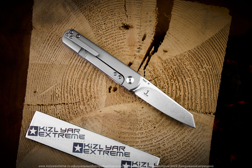 Складной нож Kizer Feist сталь CPM S35VN StoneWash рукоять Титан