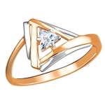 Кольцо с кристаллом Swarovski из красного золота 585 пробы JA-R-1112986Р