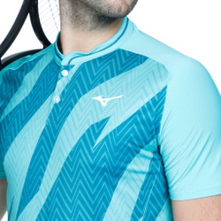 Мужское теннисное поло Mizuno Shadow Polo Men - Turquoise