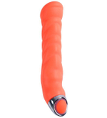 Оранжевый силиконовый G-вибратор PURRFECT SILICONE G-SPOT VIBRATOR - 17,7 см. (Цвет: оранжевый)