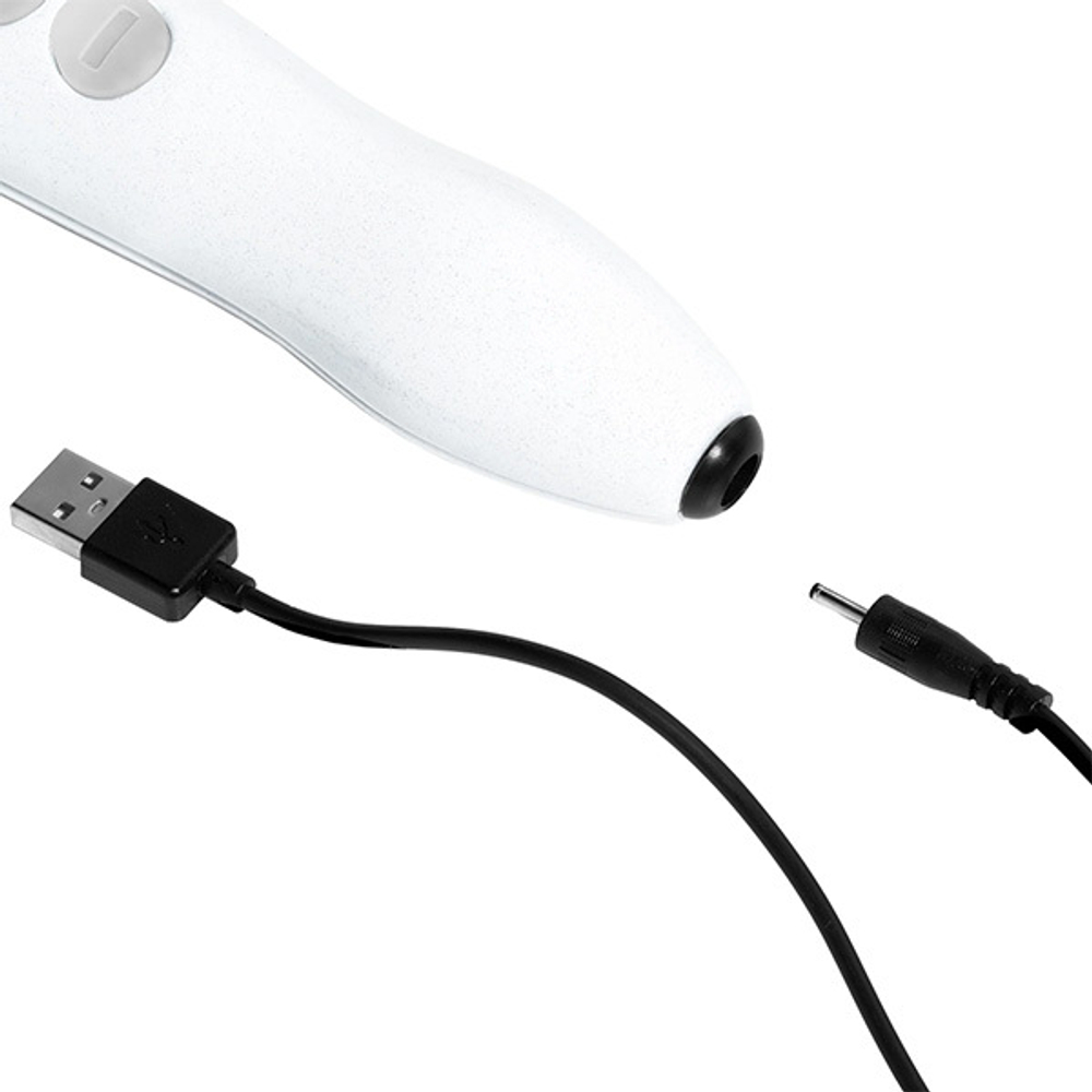 Белый беспроводной мощный вибратор-вонд 37см Doxy Die Cast R Rechargeable Extra Powerful Massage Wand Vibrator Stardust White