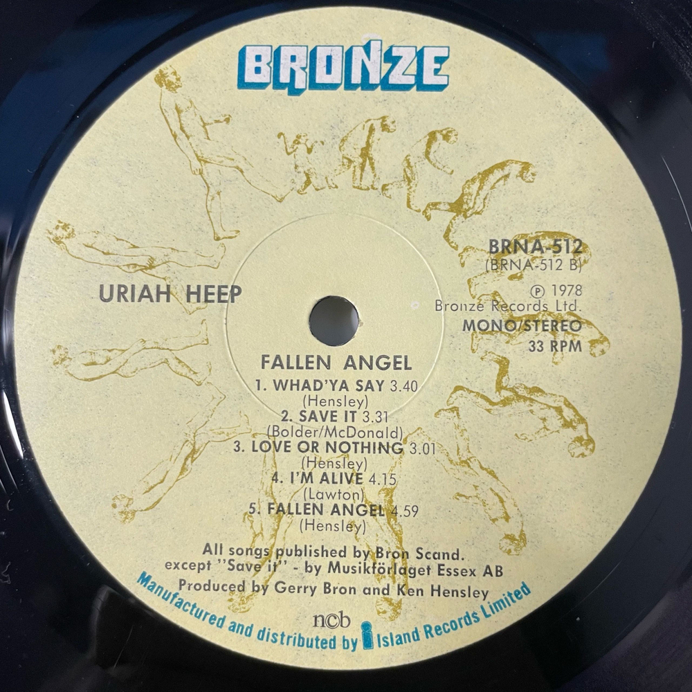 Винтажная виниловая пластинка LP Uriah Heep Fallen Angel (Швеция 1978)