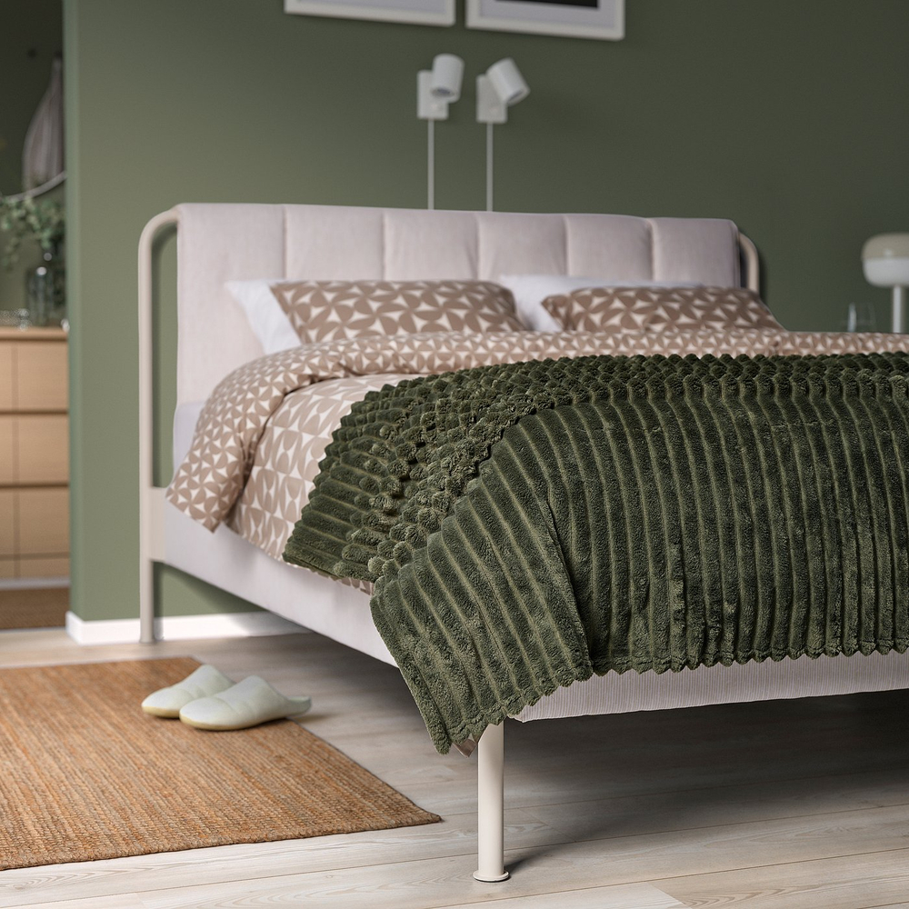 IKEA GULLSTRÅLE  (ИКЕА ГУЛЛСТРОЛЕ)  -  Покрывало - серо-зеленый 230х250 см