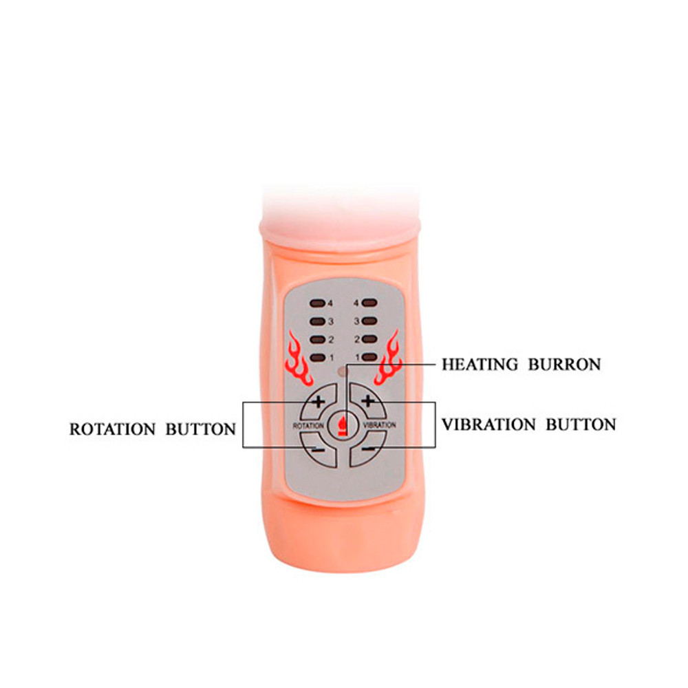 Вибратор-кролик 21,5см с нагревом Baile Fire Bunny BW-037036