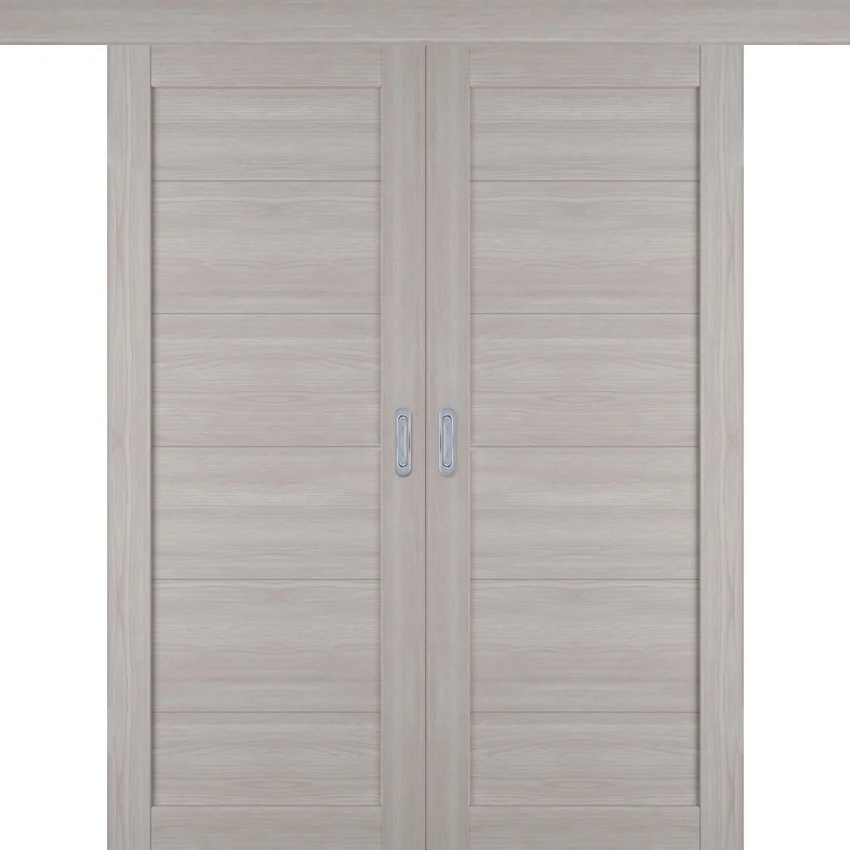 Фото обратной стороны двустворчатой двери купе 32Х stone oak с зеркалом с одной стороны