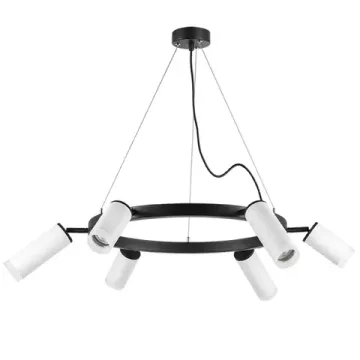 Люстра подвесная с акрилом 6*GU10 LR0163638630 черный/белый Rullo Lightstar