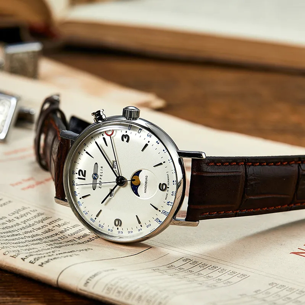 ZEPPELIN Hindenburg Collection Quartz Movement Men"s Watches Watch White Dial
