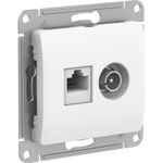 Schneider Electric GLOSSA Белый Розетка механизм двойная ТВ + компьютерная RJ45, категория 5Е,GSL000189